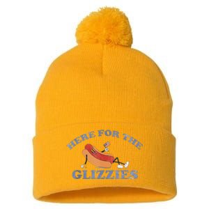 Here For The Glizzies 4th Of July 2024 Pom Pom 12in Knit Beanie