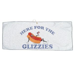 Here For The Glizzies 4th Of July 2024 Large Microfiber Waffle Golf Towel