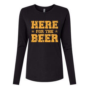 Here For The Beer Funny Party Outfit Costume Idea Womens Cotton Relaxed Long Sleeve T-Shirt