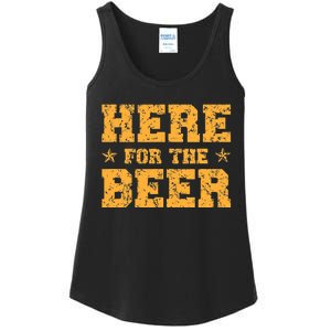 Here For The Beer Funny Party Outfit Costume Idea Ladies Essential Tank