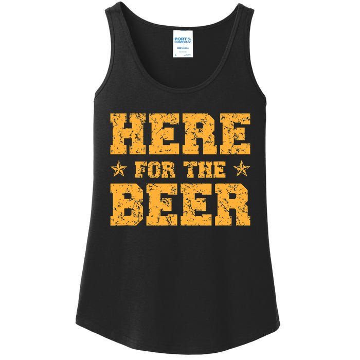 Here For The Beer Funny Party Outfit Costume Idea Ladies Essential Tank