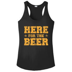 Here For The Beer Funny Party Outfit Costume Idea Ladies PosiCharge Competitor Racerback Tank