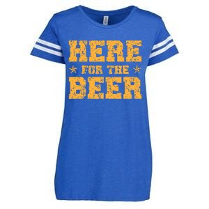 Here For The Beer Funny Party Outfit Costume Idea Enza Ladies Jersey Football T-Shirt