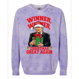 Humor Funny Trump Winner Winner Christmas Great Again Colorblast Crewneck Sweatshirt