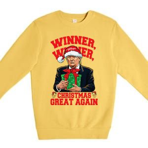 Humor Funny Trump Winner Winner Christmas Great Again Premium Crewneck Sweatshirt