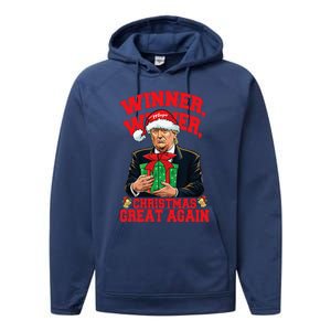 Humor Funny Trump Winner Winner Christmas Great Again Performance Fleece Hoodie