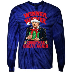 Humor Funny Trump Winner Winner Christmas Great Again Tie-Dye Long Sleeve Shirt