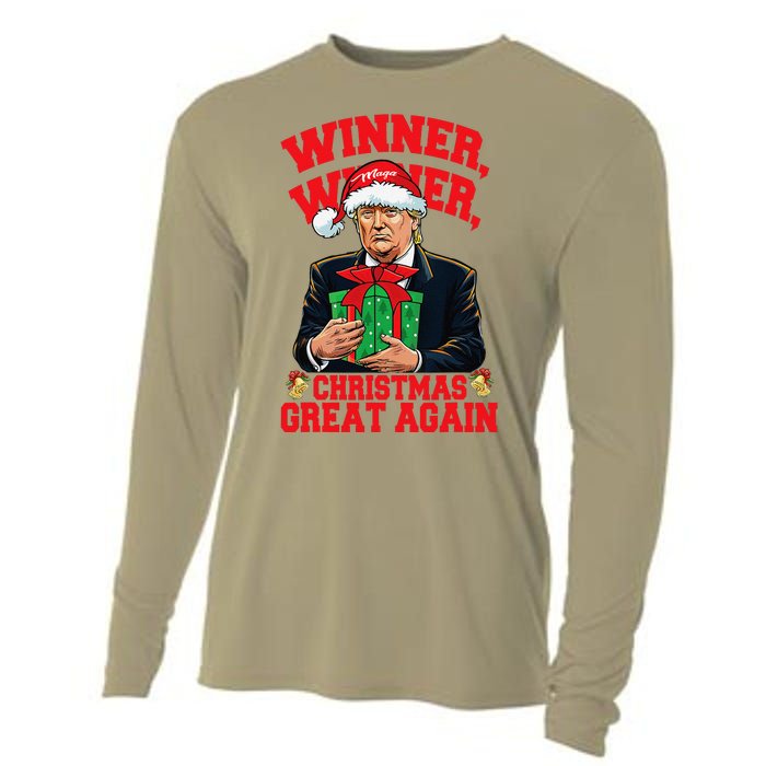 Humor Funny Trump Winner Winner Christmas Great Again Cooling Performance Long Sleeve Crew