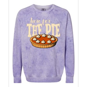 Here For The Pie Thanksgiving Holiday Colorblast Crewneck Sweatshirt