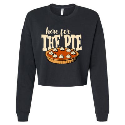 Here For The Pie Thanksgiving Holiday Cropped Pullover Crew