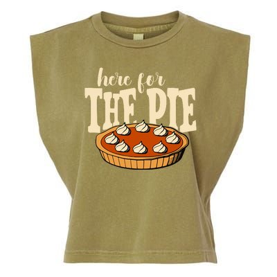 Here For The Pie Thanksgiving Holiday Garment-Dyed Women's Muscle Tee