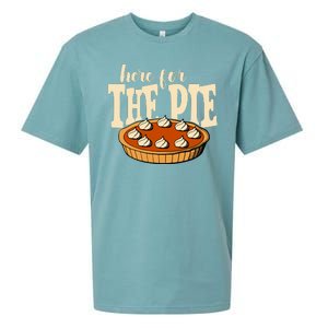 Here For The Pie Thanksgiving Holiday Sueded Cloud Jersey T-Shirt