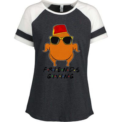 Happy Friendsgiving Turkey Thanksgiving For Friends Funny Enza Ladies Jersey Colorblock Tee