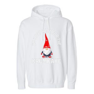 Here For The Krumkake Gnomes Christmas Day Novelty Garment-Dyed Fleece Hoodie