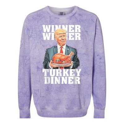 Humor Funny Trump Winner Winner Turkey Dinner Thanksgiving Colorblast Crewneck Sweatshirt