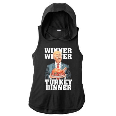 Humor Funny Trump Winner Winner Turkey Dinner Thanksgiving Ladies PosiCharge Tri-Blend Wicking Draft Hoodie Tank