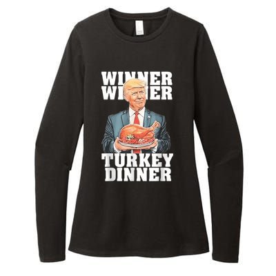 Humor Funny Trump Winner Winner Turkey Dinner Thanksgiving Womens CVC Long Sleeve Shirt