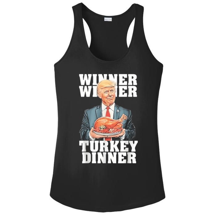 Humor Funny Trump Winner Winner Turkey Dinner Thanksgiving Ladies PosiCharge Competitor Racerback Tank