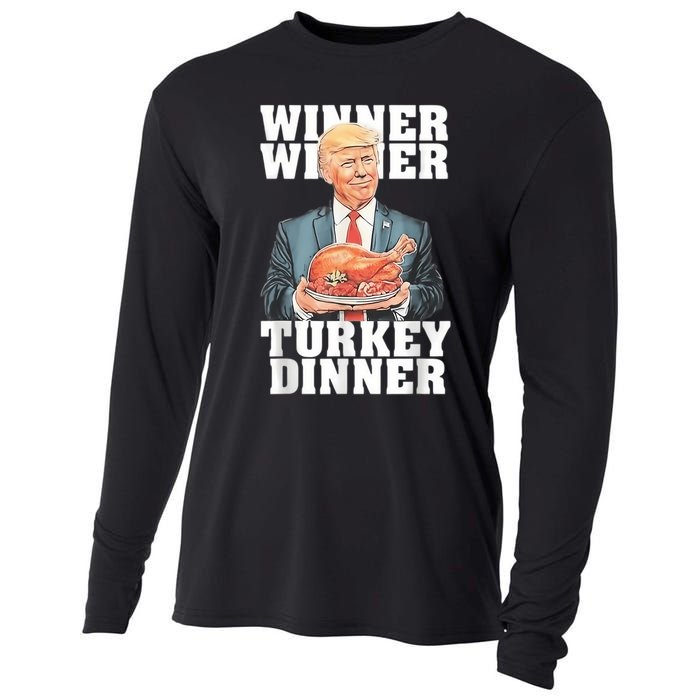 Humor Funny Trump Winner Winner Turkey Dinner Thanksgiving Cooling Performance Long Sleeve Crew