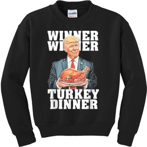 Humor Funny Trump Winner Winner Turkey Dinner Thanksgiving Kids Sweatshirt