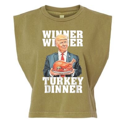 Humor Funny Trump Winner Winner Turkey Dinner Thanksgiving Garment-Dyed Women's Muscle Tee