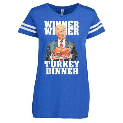 Humor Funny Trump Winner Winner Turkey Dinner Thanksgiving Enza Ladies Jersey Football T-Shirt