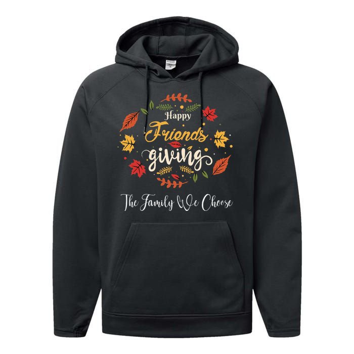 Happy Friendsgiving Turkey Friends Giving Performance Fleece Hoodie