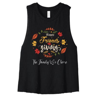 Happy Friendsgiving Turkey Friends Giving Women's Racerback Cropped Tank