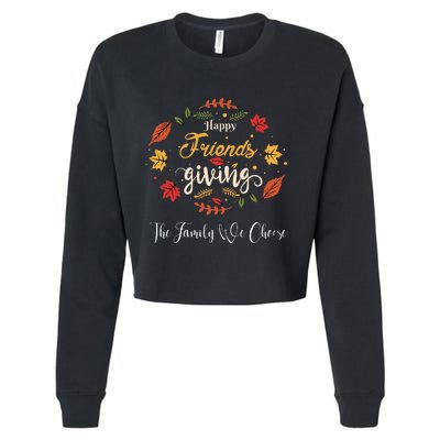 Happy Friendsgiving Turkey Friends Giving Cropped Pullover Crew