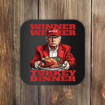 Humor Funny Trump Winner Winner Turkey Dinner Thanksgiving Coaster