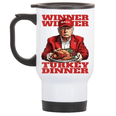 Humor Funny Trump Winner Winner Turkey Dinner Thanksgiving Stainless Steel Travel Mug