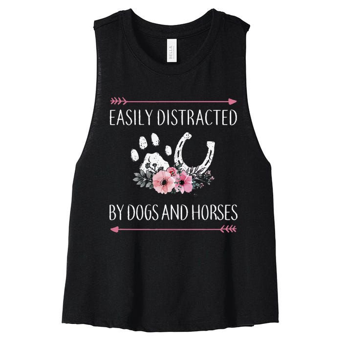 Horse For Teens Girl Horse Lovers Women's Racerback Cropped Tank