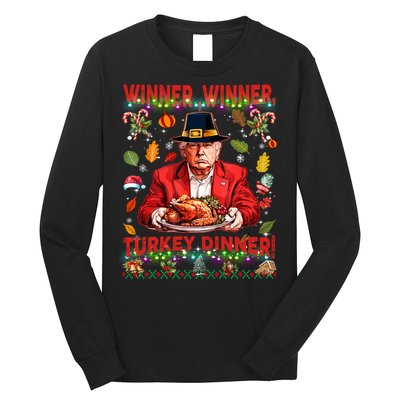 Humor Funny Trump Winner Winner Turkey Dinner Thanksgiving Long Sleeve Shirt