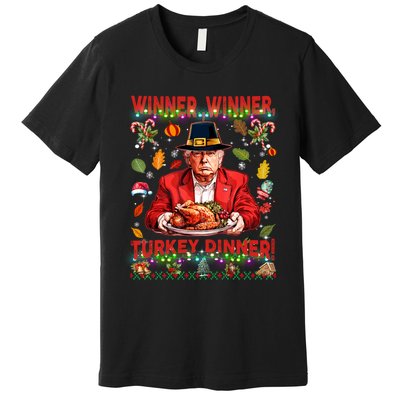 Humor Funny Trump Winner Winner Turkey Dinner Thanksgiving Premium T-Shirt