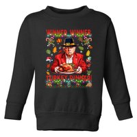 Humor Funny Trump Winner Winner Turkey Dinner Thanksgiving Toddler Sweatshirt