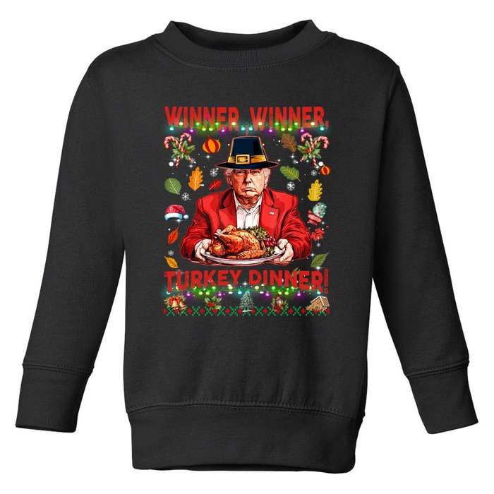 Humor Funny Trump Winner Winner Turkey Dinner Thanksgiving Toddler Sweatshirt