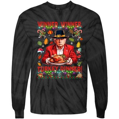 Humor Funny Trump Winner Winner Turkey Dinner Thanksgiving Tie-Dye Long Sleeve Shirt