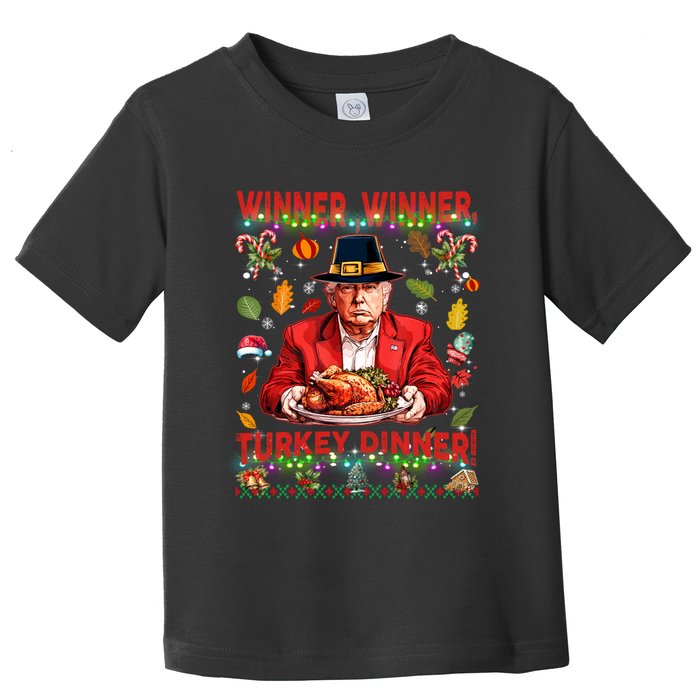 Humor Funny Trump Winner Winner Turkey Dinner Thanksgiving Toddler T-Shirt