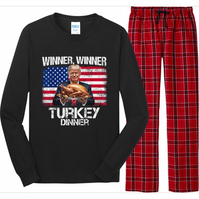 Humor Funny Trump Winner Winner Turkey Dinner Thanksgiving Long Sleeve Pajama Set