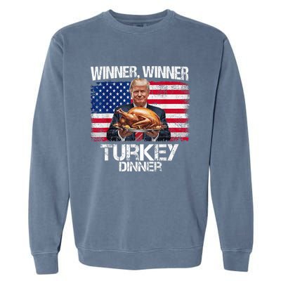 Humor Funny Trump Winner Winner Turkey Dinner Thanksgiving Garment-Dyed Sweatshirt