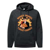 Humor Funny Trump Winner Winner Turkey Dinner Thanksgiving Performance Fleece Hoodie