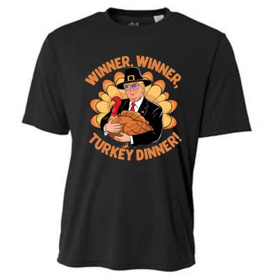 Humor Funny Trump Winner Winner Turkey Dinner Thanksgiving Cooling Performance Crew T-Shirt