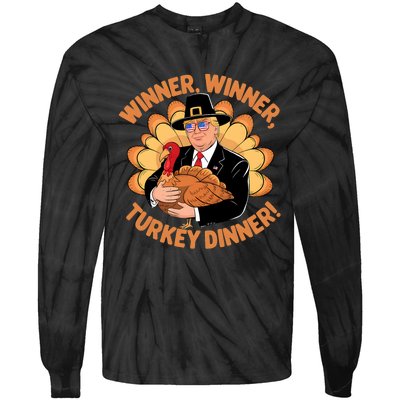 Humor Funny Trump Winner Winner Turkey Dinner Thanksgiving Tie-Dye Long Sleeve Shirt