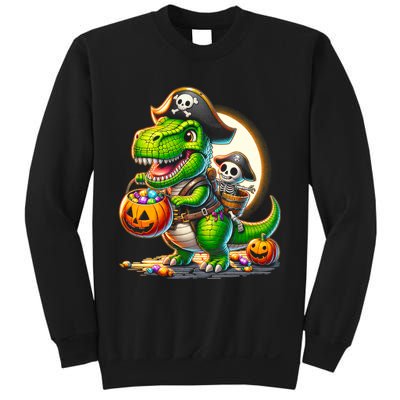 Halloween Funny T Rex Dinosaur Pirate Boy Trick Treat Sweatshirt