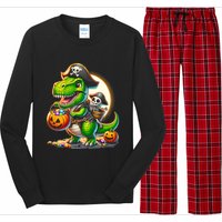 Halloween Funny T Rex Dinosaur Pirate Boy Trick Treat Long Sleeve Pajama Set