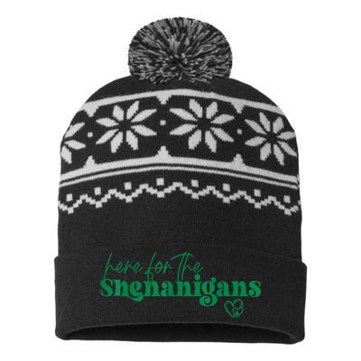 Here For The Shenanigans Funny St Patrick's Day USA-Made Snowflake Beanie