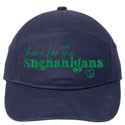 Here For The Shenanigans Funny St Patrick's Day 7-Panel Snapback Hat