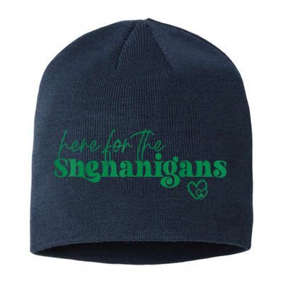 Here For The Shenanigans Funny St Patrick's Day Sustainable Beanie