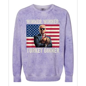 Humor Funny Trump Winner Winner Turkey Dinner Thanksgiving Colorblast Crewneck Sweatshirt