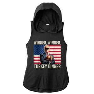 Humor Funny Trump Winner Winner Turkey Dinner Thanksgiving Ladies PosiCharge Tri-Blend Wicking Draft Hoodie Tank